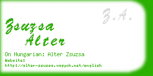 zsuzsa alter business card